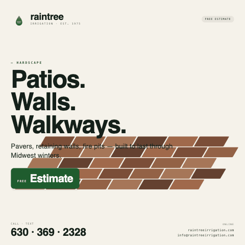 Animated illustration of paver hardscape installation