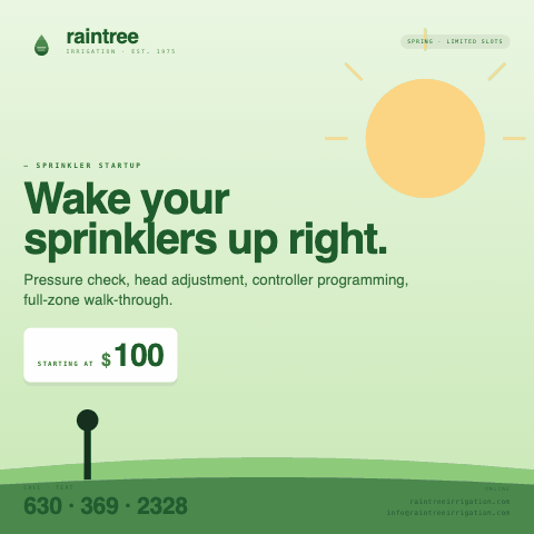 Spring sprinkler startup in progress