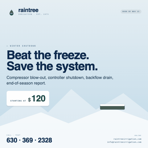 Fall irrigation blow-out / winterization